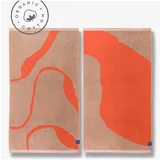 Mette Ditmer Denmark Oranžne/svetlo rjave brisače iz organskega bombaža v kompletu 2 ks 50x90 cm Nova Arte –