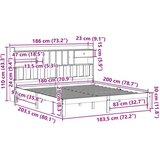 vidaXL Krevet s regalom za knjige bez madraca 180x200 cm od borovine | shoptok.hr