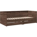  Dnevni krevet s ladicama bez madraca smeđa hrasta 100x200 cm | shoptok.hr