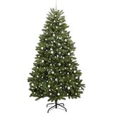 vidaXL Umjetno božićno drvce S LED lampica Zelena 240 cm PVC i metal | shoptok.hr