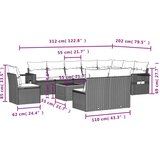  11-dijelni set vrtnih sofa od poliratana s jastucima sivi | shoptok.hr