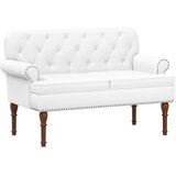  Ljubavni kauč s gumbima Bijela 120 x 65 x 77 cm Umjetna koža | Eponuda.com
