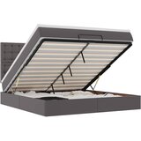 Maison Chic Otomanski Posteljni okvir - Dvoposteljna postelja - Zakonska postelja z vzmetnico siv 160x200 cm um. usnje-J1849, (21772070) | Shoptok.si