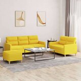 vidaXL Sedežna garnitura 3-delna z blazinami svetlo rumeno b | Shoptok.si