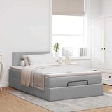  Otomanski krevet s madracem svijetlosivi 120x200 cm tkanine | shoptok.hr