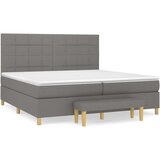  S oprugama i madracem tamnosivi 200 x 200 cm od tkanine | shoptok.hr