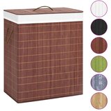  Košara za perilo iz bambusa 2-delna rjava 100 L, (20704820) | Shoptok.si