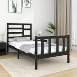 Furnova Posteljni okvir črn iz trdnega lesa 75x190 cm, (21940045) Cene