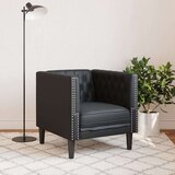 vidaXL Chesterfield kauč fotelja crna umjetna koža | shoptok.hr