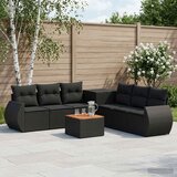  Set sofe 8 kom. Crna Poli Rattan i čelik | shoptok.hr