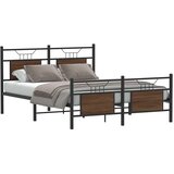  Okvir kreveta bez madraca smeđi hrast 150x200 cm izrađeno drvo | shoptok.hr