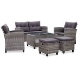 The Living Store Vrtna sedežna garnitura z blazinami 6-delna ratan temno siva - Vrtni Kavč, (21471848) | Shoptok.si