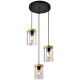 Candellux Lighting Crna/u prirodnoj boji viseća svjetiljka sa staklenim sjenilom ø 12 cm Wels – Cijene