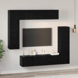 vidaXL Set TV Ormarića s policom Ostalo s pohranom s vratima 8 pcs Crni hrast 80 x 30 x 30 cm | shoptok.hr