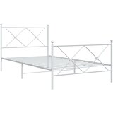  Metalni okvir kreveta uzglavlje i podnožje bijeli 100x200 cm | shoptok.hr