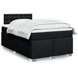 vidaXL Box spring postelja z vzmetnico črna 120x190 cm blago | Shoptok.si