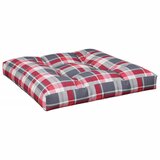  Jastuci za palete 2 kom crveni karirani od tkanine Šarena 70 x 70 x 12 cm | Shoptok.si