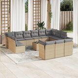 vidaXL 14-dijelni set vrtnih sofa s jastucima poliratan Bež | shoptok.hr