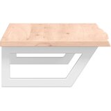  Zidna polica za umivaonik od čelika i masivne hrastovine Smeđa 100 x 40 x 2 cm | shoptok.hr