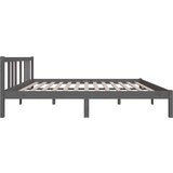  Posteljni okvir siv iz trdnega lesa 135x190 cm 4FT6, (20646178) | Shoptok.si