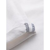 Ombre Men's denim classic shorts with rolled up leg - white | ePonuda.com