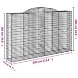 Lučne gabionske košare 12kom 300x50x180/200cm pocinčano željezo | shoptok.hr