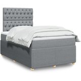 vidaXL Krevet s oprugama i madrac svjetlosivi 120 x 200cm od tkanine | shoptok.hr