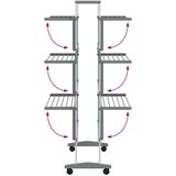 Stalak za sušenje rublja s kotačima 89x64x129 cm aluminijski | Eponuda.com