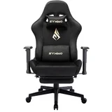 NOBRAND Symino MP Ergonomski pisarniški stol Dirkalni sedež zasnova 200 kg nosilnost Vrtljiv igralni stol z oporo za noge Črna, (21957052)