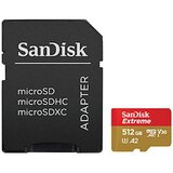 San Disk Spominska kartica Extreme microSDXC 512GB UHS-I U3 V30 A2 (190/130 MB/s) + SD adapter – SDSQXAV-512G-GN6MA | Shoptok.si