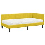 vidaXL Kutni okvir kreveta s madracem Žuta 90 x 190 cm Baršun | shoptok.hr
