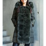 Gemre Green quilted jacket with detachable sleeves and fur Louis | shoptok.hr