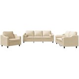  3-dijelni set sofa s jastucima krem od mikrovlakana | shoptok.hr