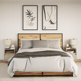  Zidni noćni ormarići s LED svjetlima 2 kom boja hrasta sonome Smeđa | Shoptok.si