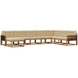vidaXL Zunanja garnitura za sedenje z blazino 8 pcs Naravna in bež, (5000281101) | Shoptok.si