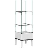  Vrtna sadilica s rešetkom bijela 40 x 40 x 142,5 cm PP | shoptok.hr