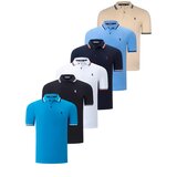 Dewberry SIX SET T8594 MENS T-SHIRT-BLACK-WHITE-NAVY-LIGHT BLUE-BEJ-DARK BLUE Cene