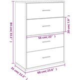 vidaXL Komoda črna 60x31x84 cm inženirski les | Shoptok.si