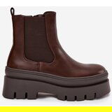 Boto Insulated women's ankle boots on platform chocolate Ismira | Shoptok.si