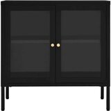  Komoda crna 70 x 35 x 70 cm od čelika i stakla | shoptok.hr