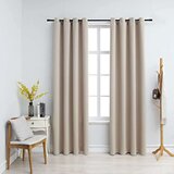vidaXL zavjese za zamračivanje s prstenima 2 kom bež 140 x 245 cm Cijene