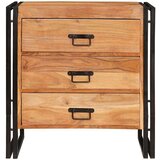 vidaXL Strani šal s predalom Rjava 66 x 33 x 70 cm Trden akacijev les | Shoptok.si