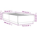  Okvir za krevet crni 75 x 190 cm od konstruiranog drva | shoptok.hr