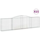  Lučne gabionske košare 15kom 400x30x100/120cm pocinčano željezo | shoptok.hr