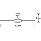  Lucci air 212899 - LED prigušiva ventilator MOONAH 1xGX53/21W/230V crna + daljinski upravljač | Eponuda.com