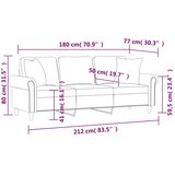  Trosjed s ukrasnim jastucima boja vina 180 cm baršunaste | shoptok.hr