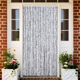 Furnova Zavesa proti mrčesu iz šenilje 90x220 cm bela in siva, (21917624) | Shoptok.si