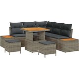  Vrtna sedežna garnitura z blazino Siva Poly ratan, (5000133304) | Shoptok.si