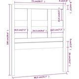  Uzglavlje za krevet sivo 80,5 x 4 x 100 cm od masivne borovine | shoptok.hr
