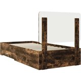  Okvir za krevet s uzglavljem Dimljeni hrast 90 x 190 cm | shoptok.hr